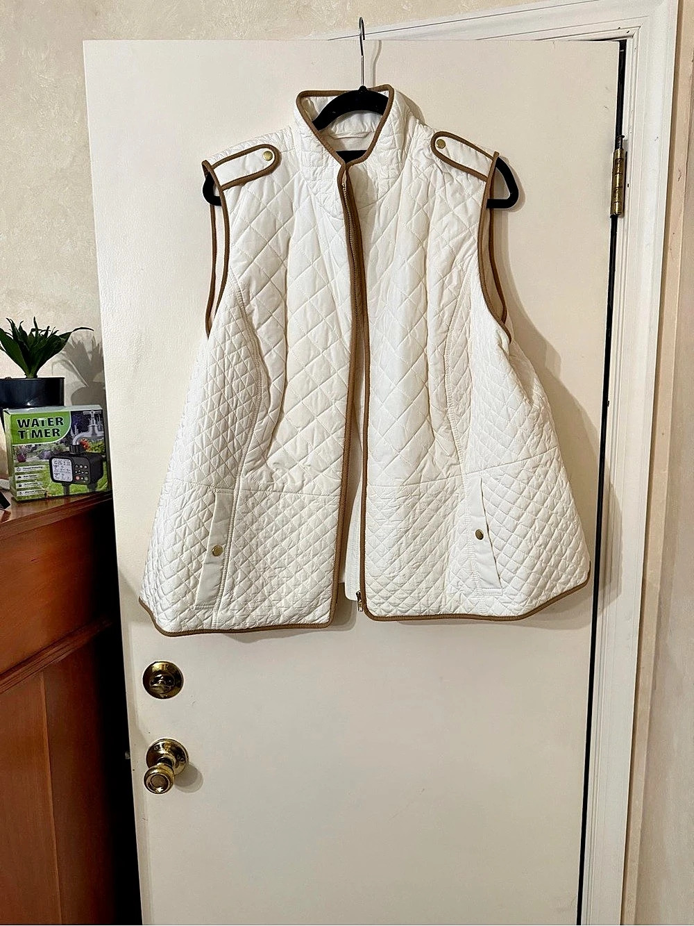 Talbots Quilted Puffer Vest White Size 3X